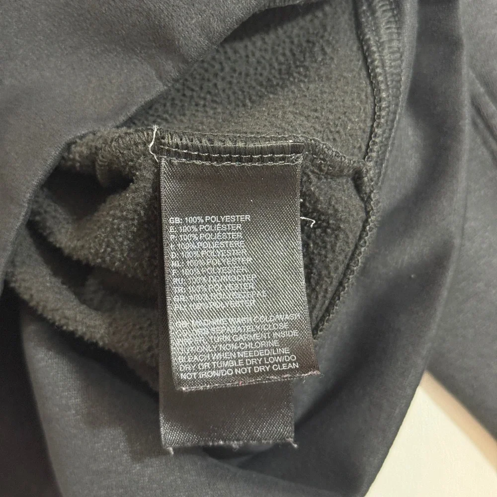 The North Face Full Zip Hoodie Men Large Black Thumbhole Fleece CBE6